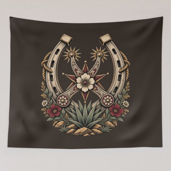 Item preview, Vintage Western Horseshoe & Spurs Emblem designed and sold by JonelCrafts.