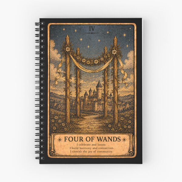 Item preview, Four of Wands Tarot Card - Vintage Stability & Joy Art designed and sold by ArcanaAbsolute.