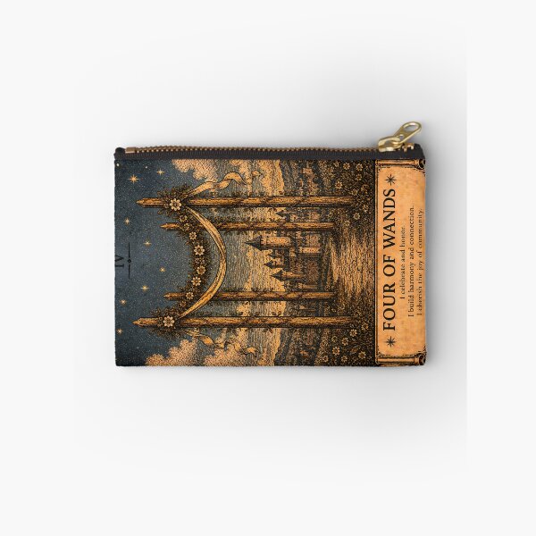 Item preview, Four of Wands Tarot Card - Vintage Stability & Joy Art designed and sold by ArcanaAbsolute.