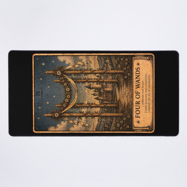 Item preview, Four of Wands Tarot Card - Vintage Stability & Joy Art designed and sold by ArcanaAbsolute.