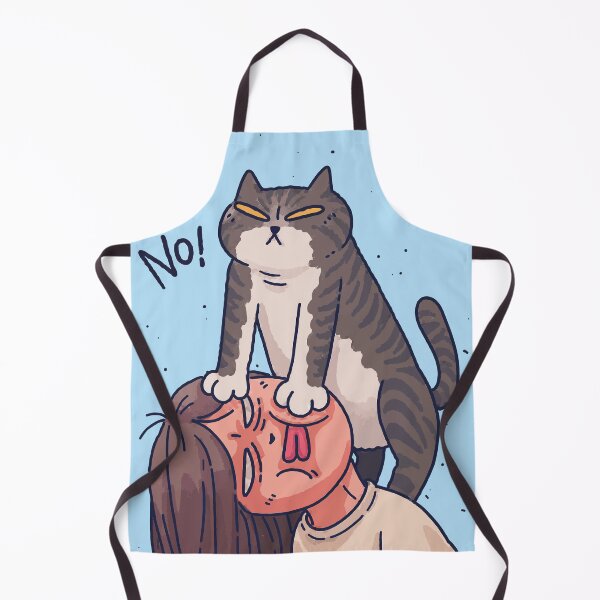 Item preview, Funny Bossy Cat Standing On Girl's Face No Comic Cat Mom Art designed and sold by The Upside Down.