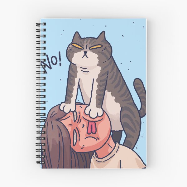 Item preview, Funny Bossy Cat Standing On Girl's Face No Comic Cat Mom Art designed and sold by The Upside Down.