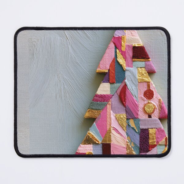 Item preview, Pink Impasto Textured Christmas Tree Art designed and sold by colorful-white.