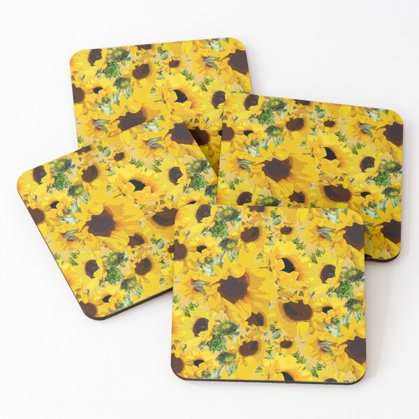 Item preview, Golden Sunflowers Halfdrop on Beige ebc44f designed and sold by Art in My Loft.