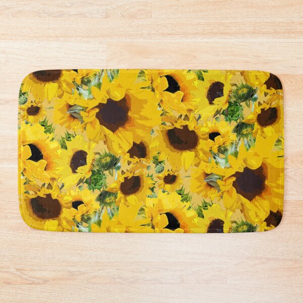 Item preview, Golden Sunflowers Halfdrop on Beige ebc44f designed and sold by Art in My Loft.