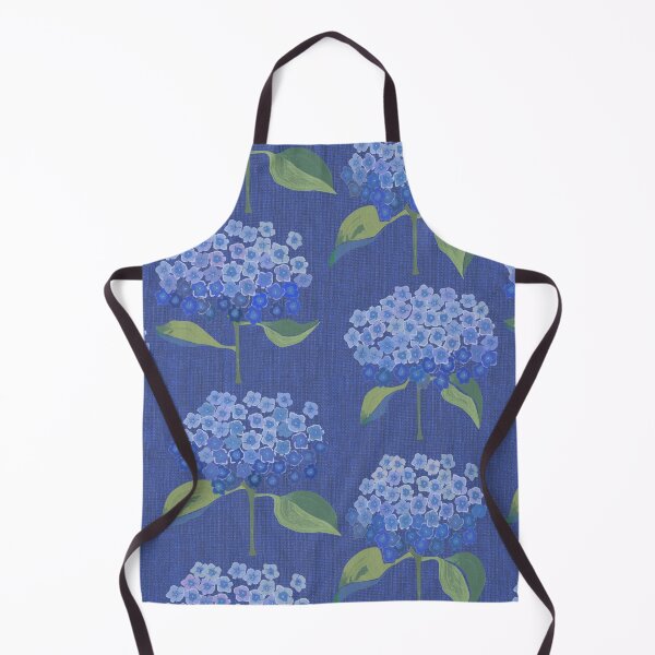Aperçu de l'œuvre Hortensias vintage sur fond bleu créée et vendue par Indra's Net.