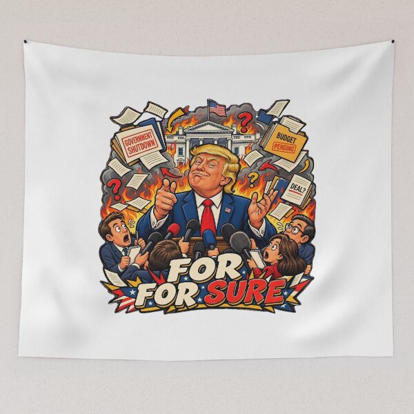 Item preview, Government Shutdown For Sure Trump Press Frenzy designed and sold by Retro Whiskers.