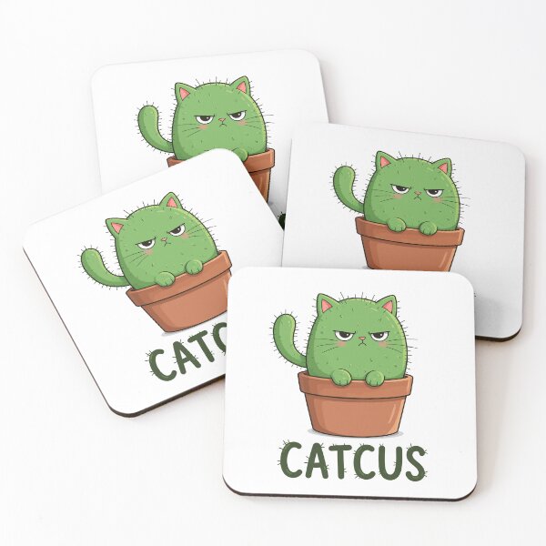 Item preview, Catcus Funny Grumpy Cactus Cat In Terracotta Pot Pun Graphic Art designed and sold by The Upside Down.