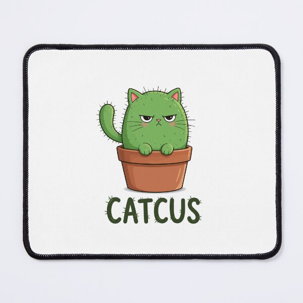 Item preview, Catcus Funny Grumpy Cactus Cat In Terracotta Pot Pun Graphic Art designed and sold by The Upside Down.