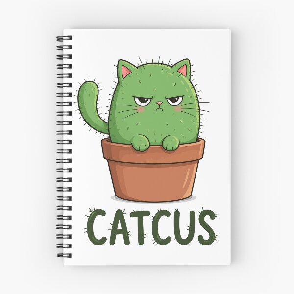 Item preview, Catcus Funny Grumpy Cactus Cat In Terracotta Pot Pun Graphic Art designed and sold by The Upside Down.