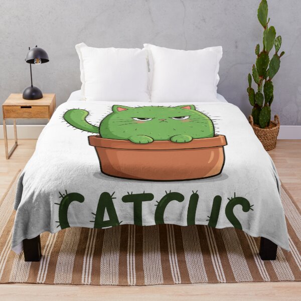 Item preview, Catcus Funny Grumpy Cactus Cat In Terracotta Pot Pun Graphic Art designed and sold by The Upside Down.