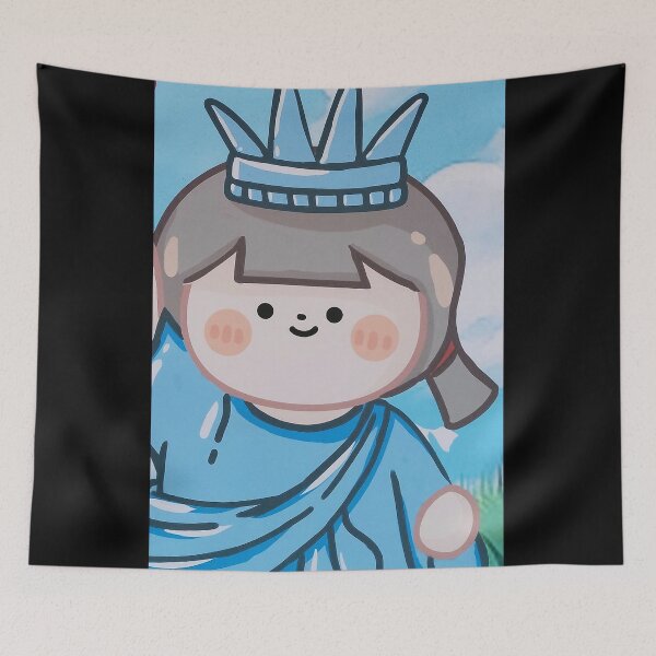 Item preview, Cute Cartoon Girl in Blue – Whimsical Character Illustration Art designed and sold by pbchan.