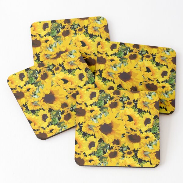 Item preview, Golden Sunflowers Halfdrop on Black designed and sold by Art in My Loft.
