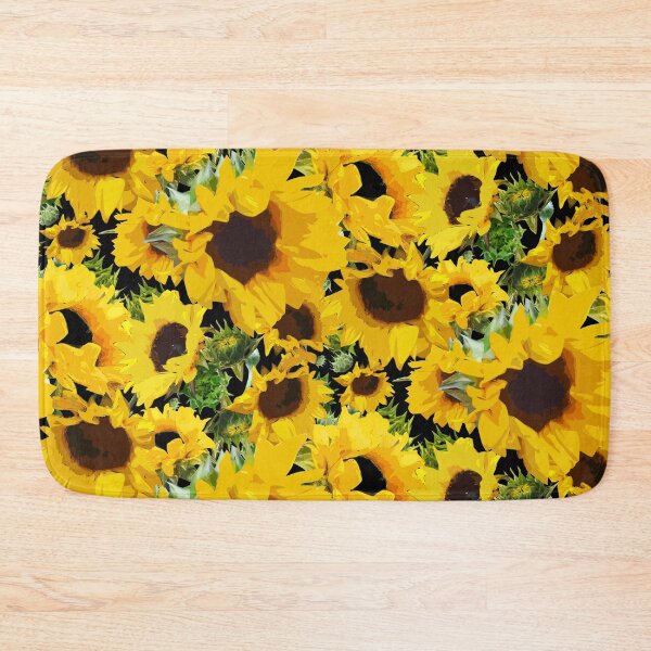 Item preview, Golden Sunflowers Halfdrop on Black designed and sold by Art in My Loft.