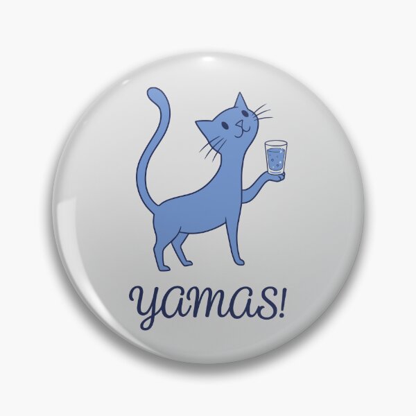 Item preview, Yamas Greek Cheers Funny Blue Cat Toast designed and sold by MavtM.
