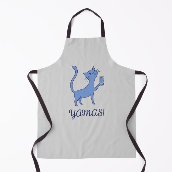 Item preview, Yamas Greek Cheers Funny Blue Cat Toast designed and sold by MavtM.