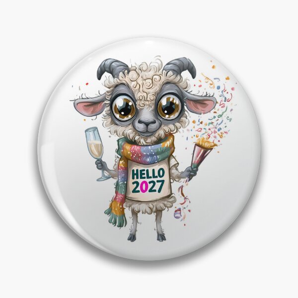 Item preview, Hello 2027 Goat designed and sold by Retro Whimsy.