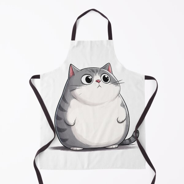 Item preview, Chonky Grey Cat Cute Chubby Round Fat Tabby Kitty Graphic Art designed and sold by The Upside Down.