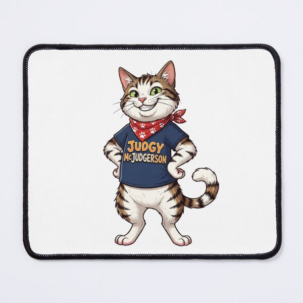 Item preview, A White Cat "Judgy McJudgerson" Funny designed and sold by StickVerse by Owais.