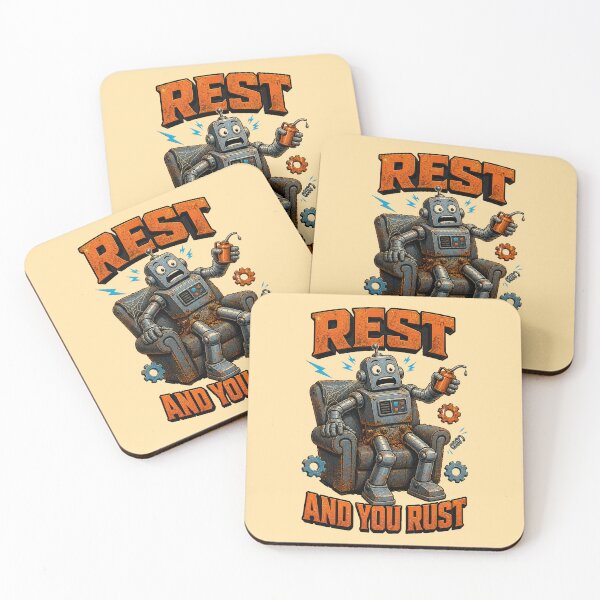 Item preview, Rest And You Rust - Funny Vintage Robot Motivation & Gym Idiom designed and sold by SVox.