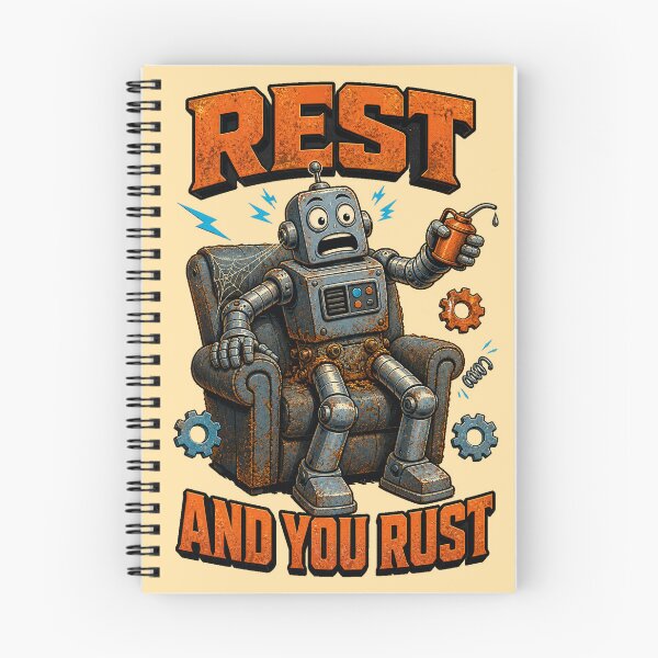 Item preview, Rest And You Rust - Funny Vintage Robot Motivation & Gym Idiom designed and sold by SVox.