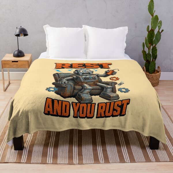 Item preview, Rest And You Rust - Funny Vintage Robot Motivation & Gym Idiom designed and sold by SVox.