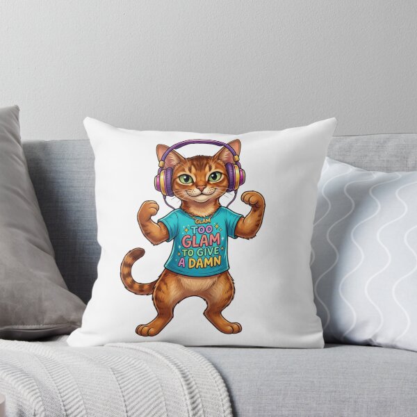 Item preview, Siamese Cat Lover "Too Glam To Give A Damn" Cartoon designed and sold by StickVerse by Owais.