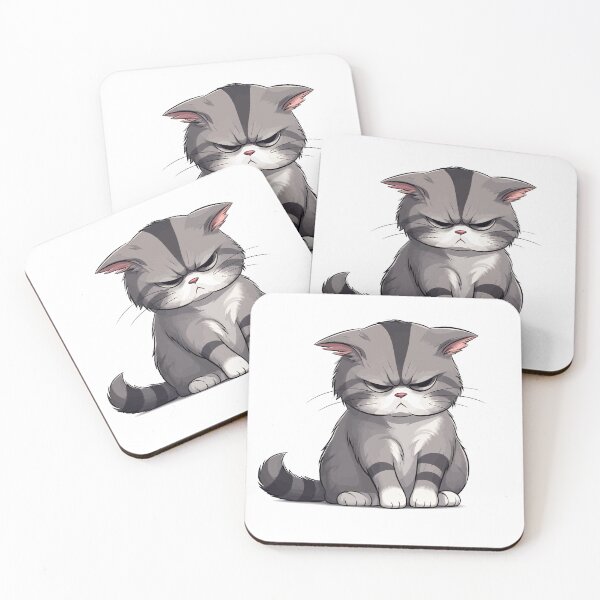 Item preview, Grumpy Grey Tabby Cat Cute Sassy Annoyed Kitten Graphic Art designed and sold by The Upside Down.