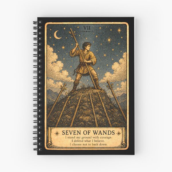 Item preview, Seven of Wands Tarot Card - Courage & Perseverance Art designed and sold by ArcanaAbsolute.