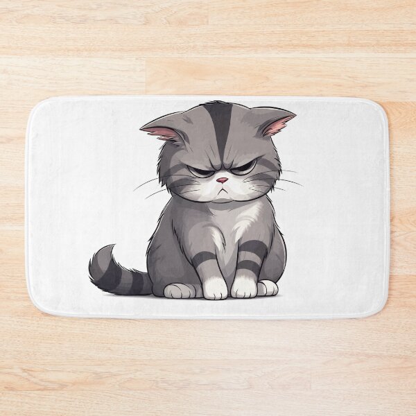 Item preview, Grumpy Grey Tabby Cat Cute Sassy Annoyed Kitten Graphic Art designed and sold by The Upside Down.
