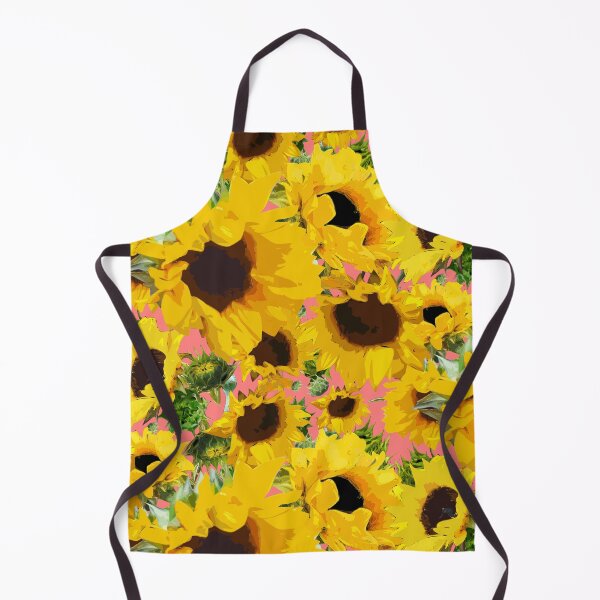 Item preview, Golden Sunflowers Halfdrop on Blush ff8080 designed and sold by Art in My Loft.