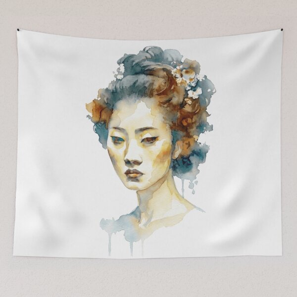 Item preview, Geisha Portrait, White Flowers in Hair designed and sold by caracatita75.