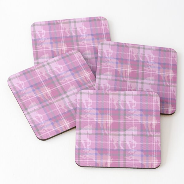 Item preview, Pink horse tartan plaid with faux twill texture designed and sold by Anne Londez Studio.