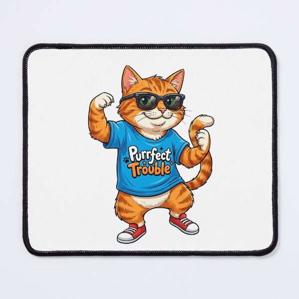Item preview, An Orange Tabby Cat "Purrfect Trouble" Funny designed and sold by StickVerse by Owais.