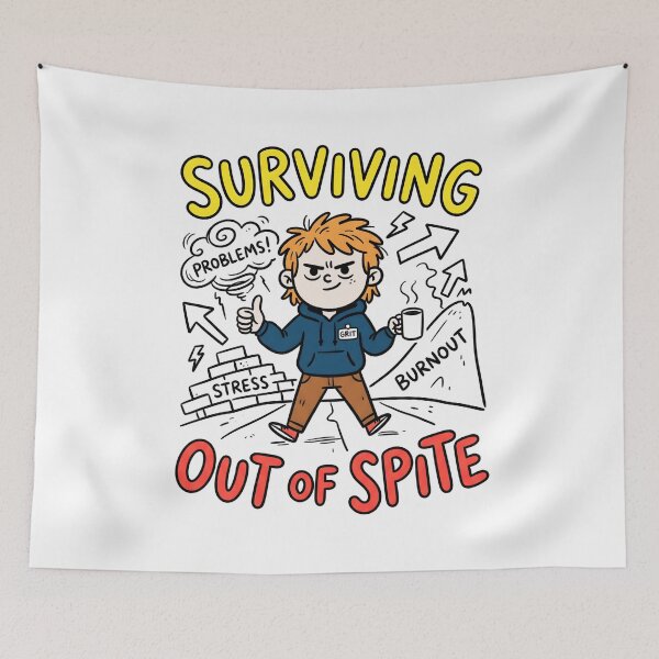 Item preview, Surviving Out Of Spite Coffee Burnout Comic designed and sold by Mr Lee.