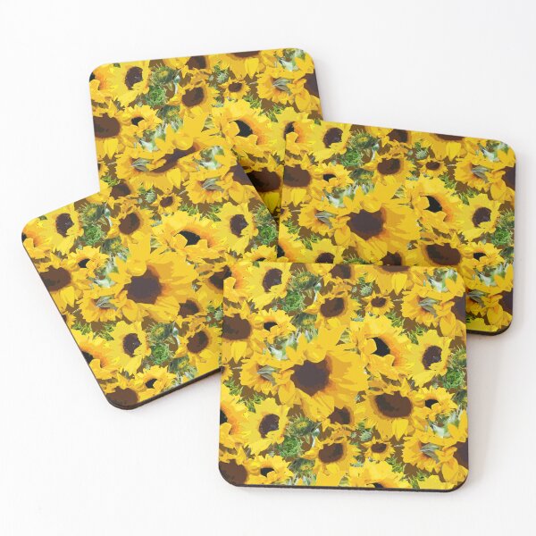 Item preview, Golden Sunflowers Halfdrop on Brown 613b00 designed and sold by Art in My Loft.