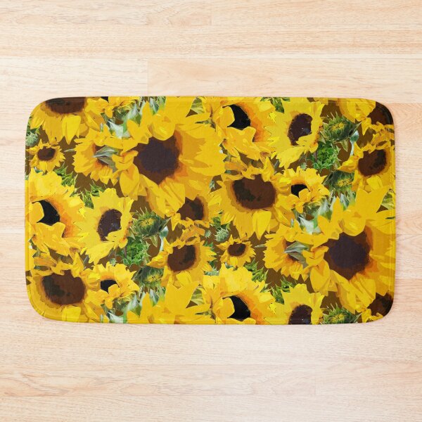 Item preview, Golden Sunflowers Halfdrop on Brown 613b00 designed and sold by Art in My Loft.