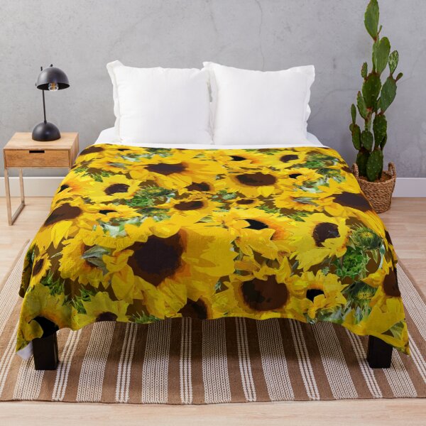 Item preview, Golden Sunflowers Halfdrop on Brown 613b00 designed and sold by Art in My Loft.