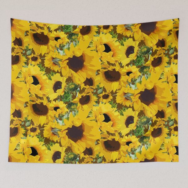 Item preview, Golden Sunflowers Halfdrop on Brown 613b00 designed and sold by Art in My Loft.