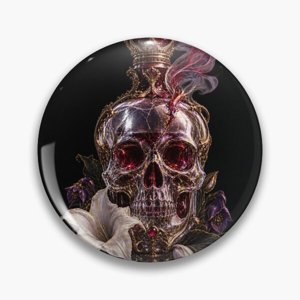 Item preview, Crystal Skull Perfume Vial with Spectral Moth – Vamp Romantic Gothic Art designed and sold by Anyshca.