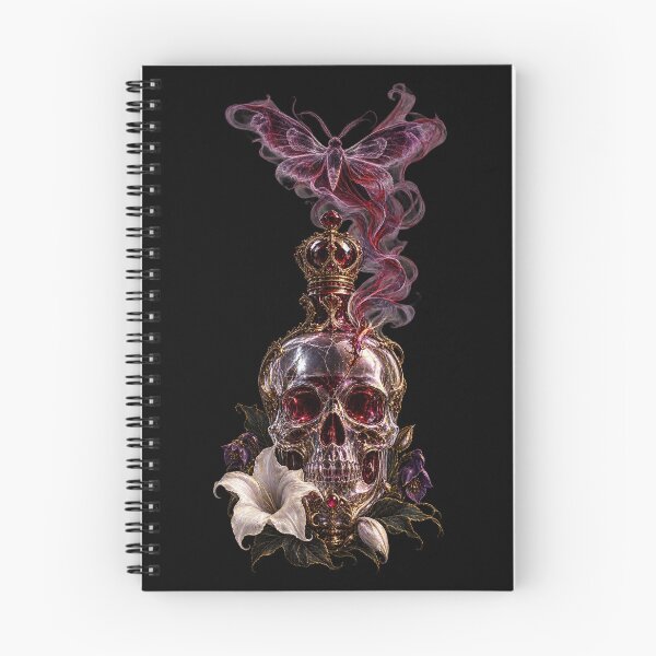 Item preview, Crystal Skull Perfume Vial with Spectral Moth – Vamp Romantic Gothic Art designed and sold by Anyshca.