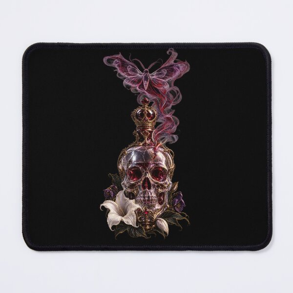 Item preview, Crystal Skull Perfume Vial with Spectral Moth – Vamp Romantic Gothic Art designed and sold by Anyshca.