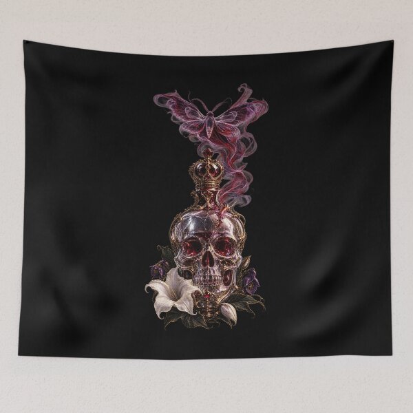 Item preview, Crystal Skull Perfume Vial with Spectral Moth – Vamp Romantic Gothic Art designed and sold by Anyshca.