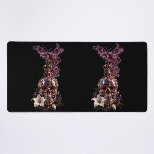 Item preview, Crystal Skull Perfume Vial with Spectral Moth – Vamp Romantic Gothic Art designed and sold by Anyshca.