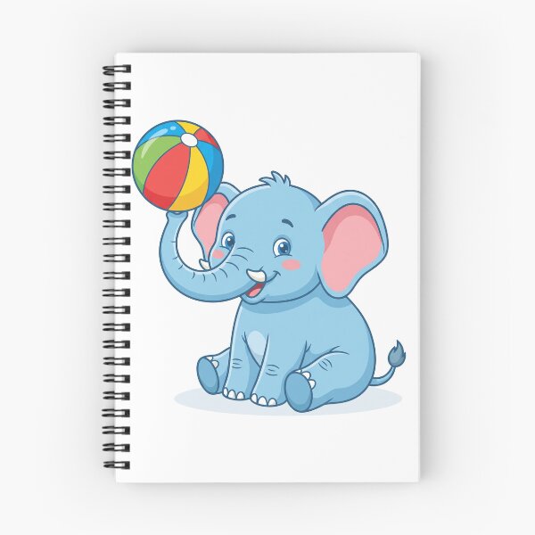 Item preview, Cute Blue Elephant Seated Vector with Colorful Beach Ball designed and sold by KaleeDesigns.