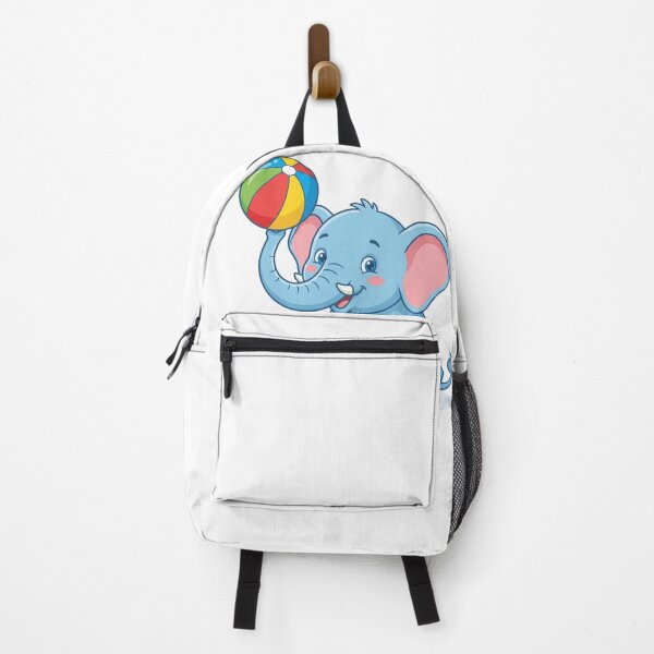 Item preview, Cute Blue Elephant Seated Vector with Colorful Beach Ball designed and sold by KaleeDesigns.