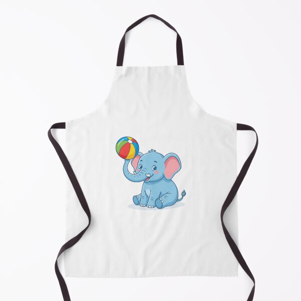 Item preview, Cute Blue Elephant Seated Vector with Colorful Beach Ball designed and sold by KaleeDesigns.