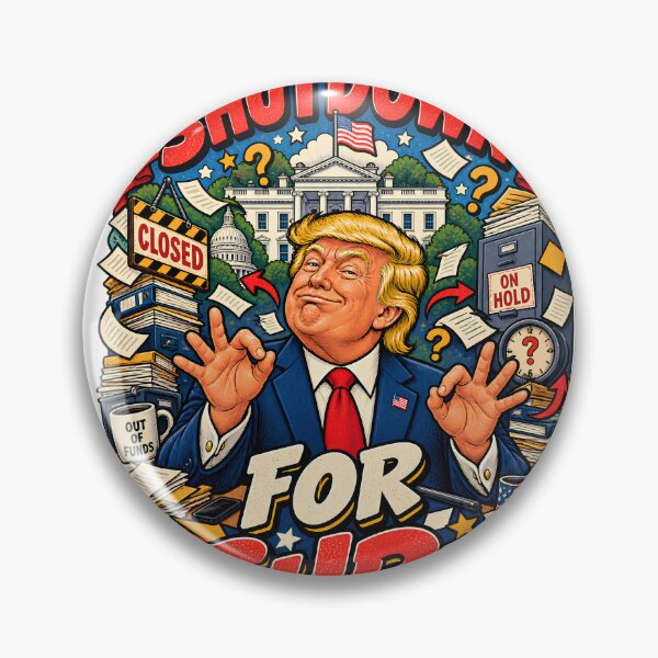 Item preview, Government Shutdown Closed On Hold Out of Funds designed and sold by Retro Whiskers.
