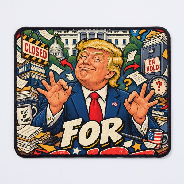 Item preview, Government Shutdown Closed On Hold Out of Funds designed and sold by Retro Whiskers.