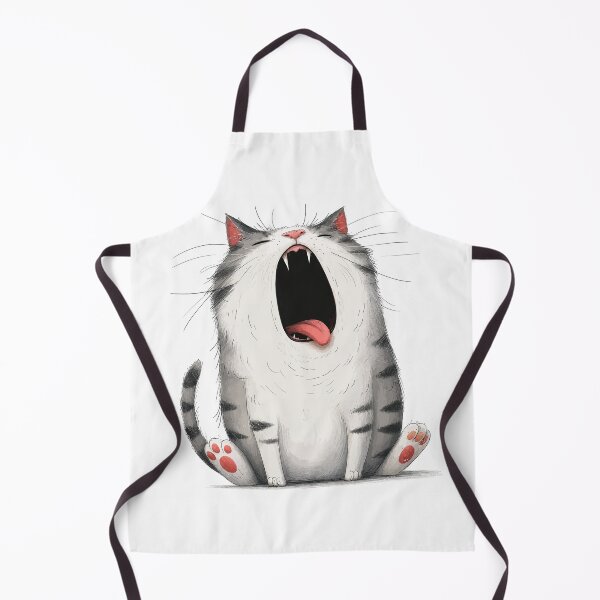 Item preview, Funny Yawning Chubby Cat Huge Yawn Tired Tabby Kitten Graphic Art designed and sold by The Upside Down.